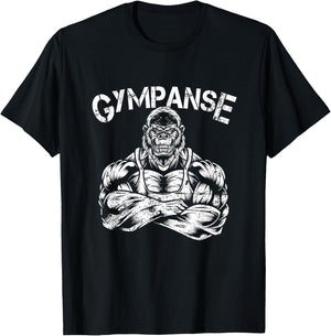 Gympanse Gym Monkey Chimpanzee Fitness Coach Gym Trainer , black T-Shirt - T-Shirt | Black
