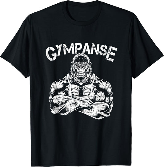 Gympanse Gym Monkey Chimpanzee Fitness Coach Gym Trainer , black T-Shirt - T-Shirt | Black