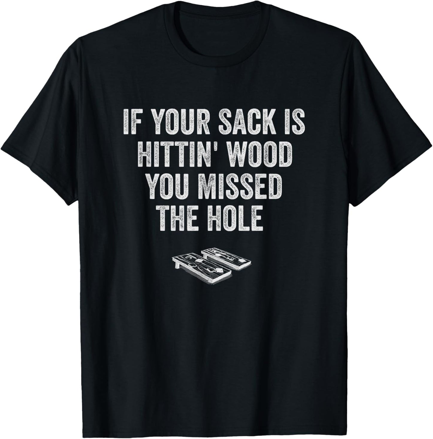 Cornhole Shirt Funny Team Women Men Your Hole Is My Goal T-Shirt - T-Shirt | Black