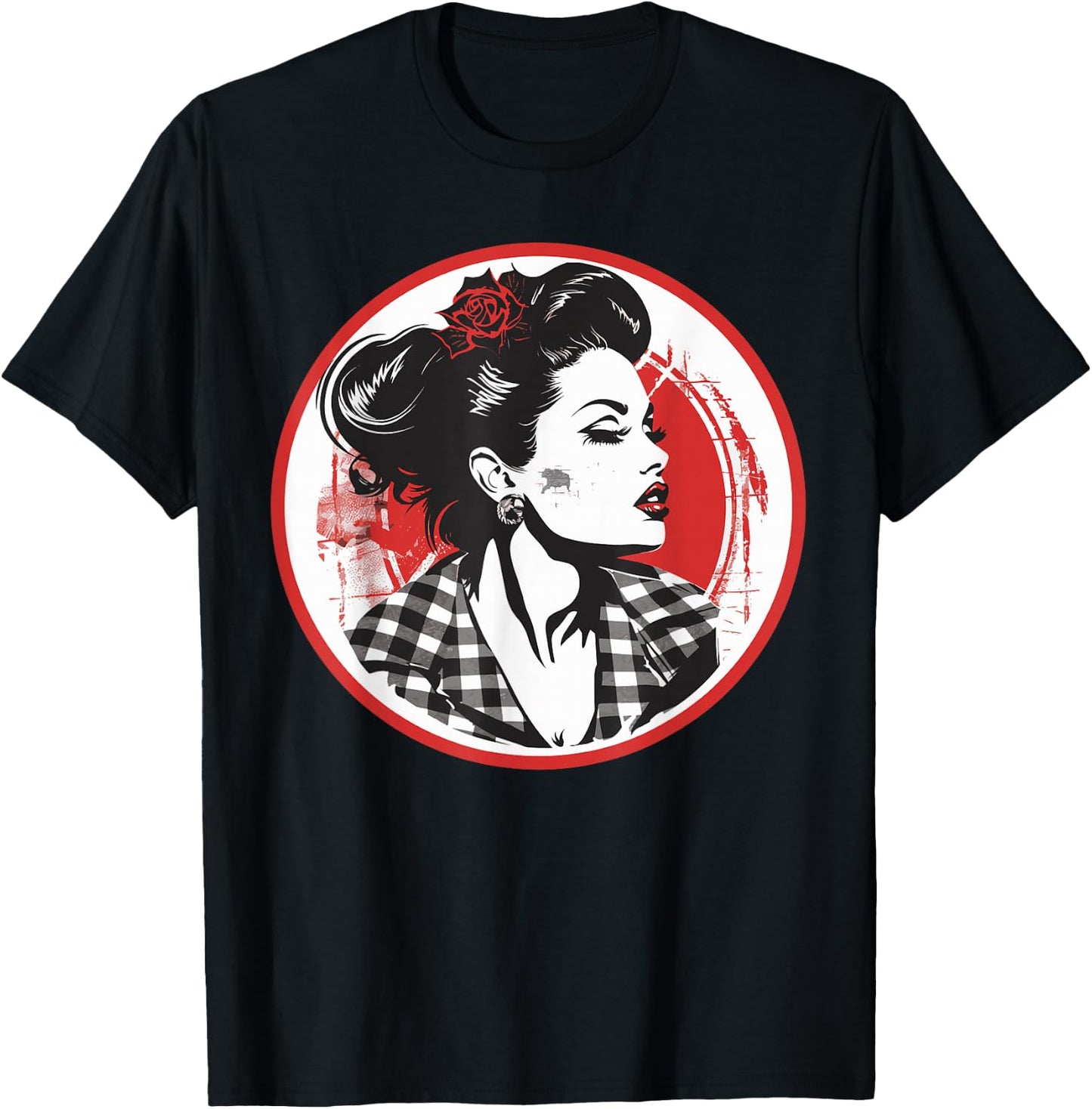 Rockabilly Girl Outfit for Rock n Roll Music 50s 60s , black T-Shirt - T-Shirt | Black