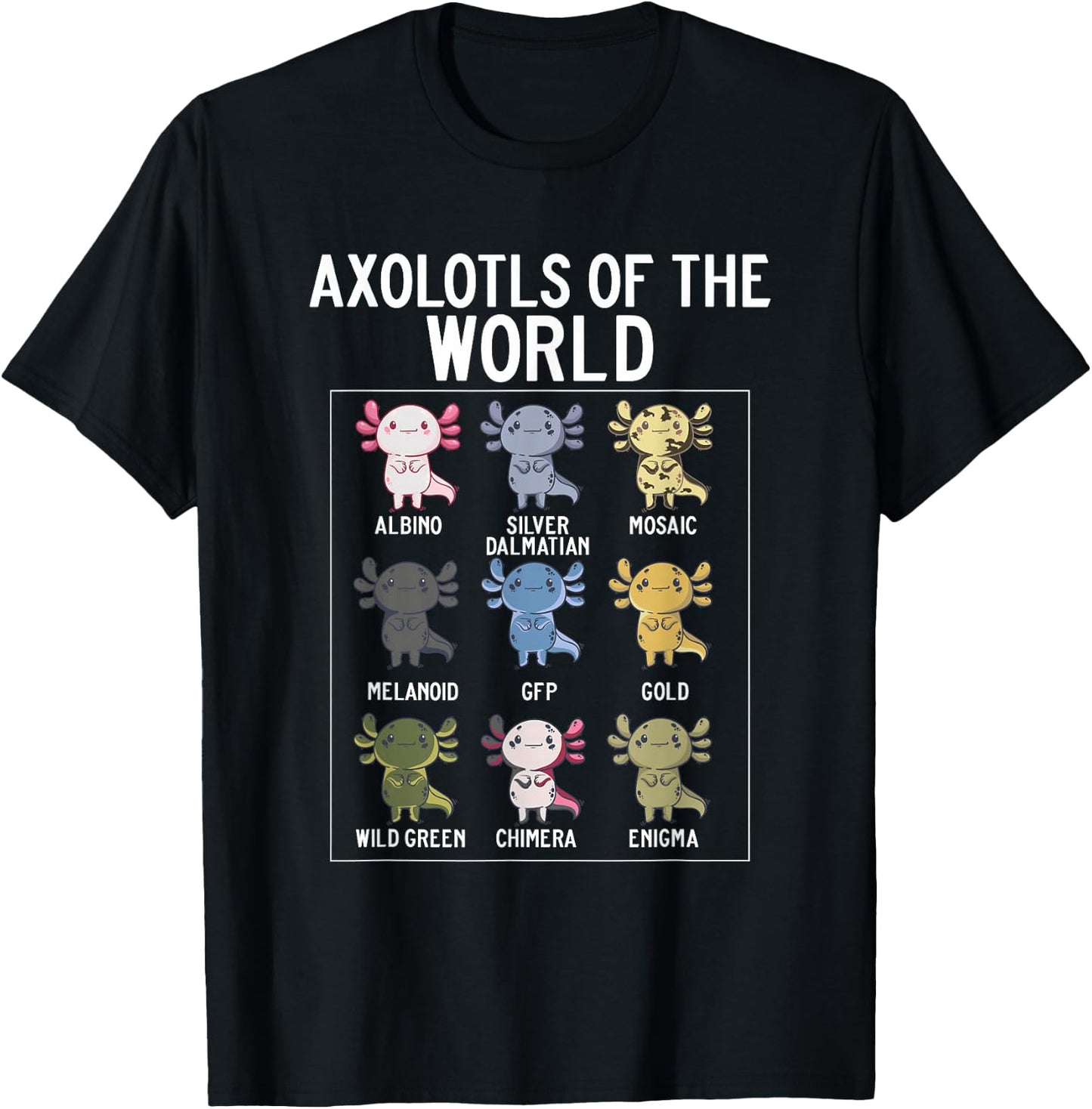 Axolotls Of The World Accessories Costume Clothes Pajamas T-Shirt - T-Shirt | Black