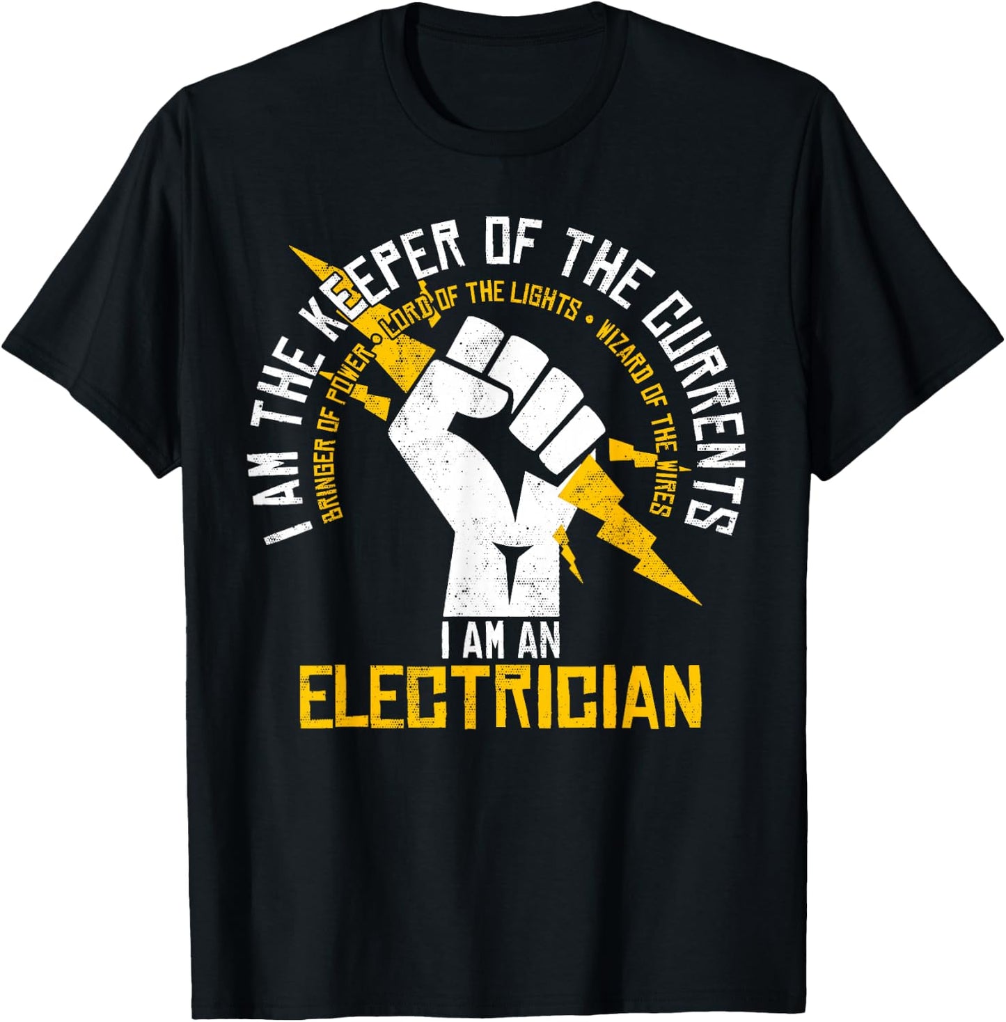 Electrician - Keeper Of Currents Funny Gift T-Shirt - T-Shirt | Black