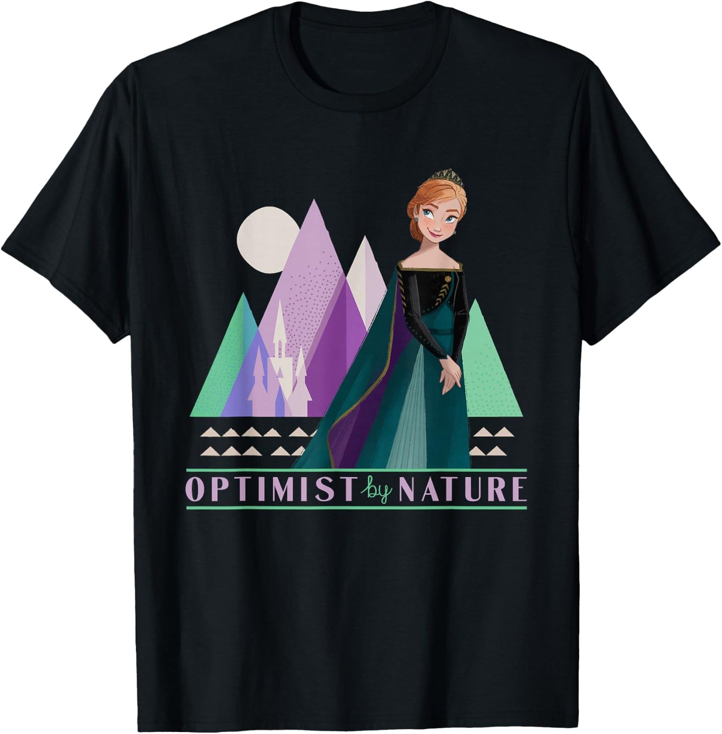 Disney Frozen 2 Queen Anna Optimist By Nature T-Shirt - T-Shirt | Black