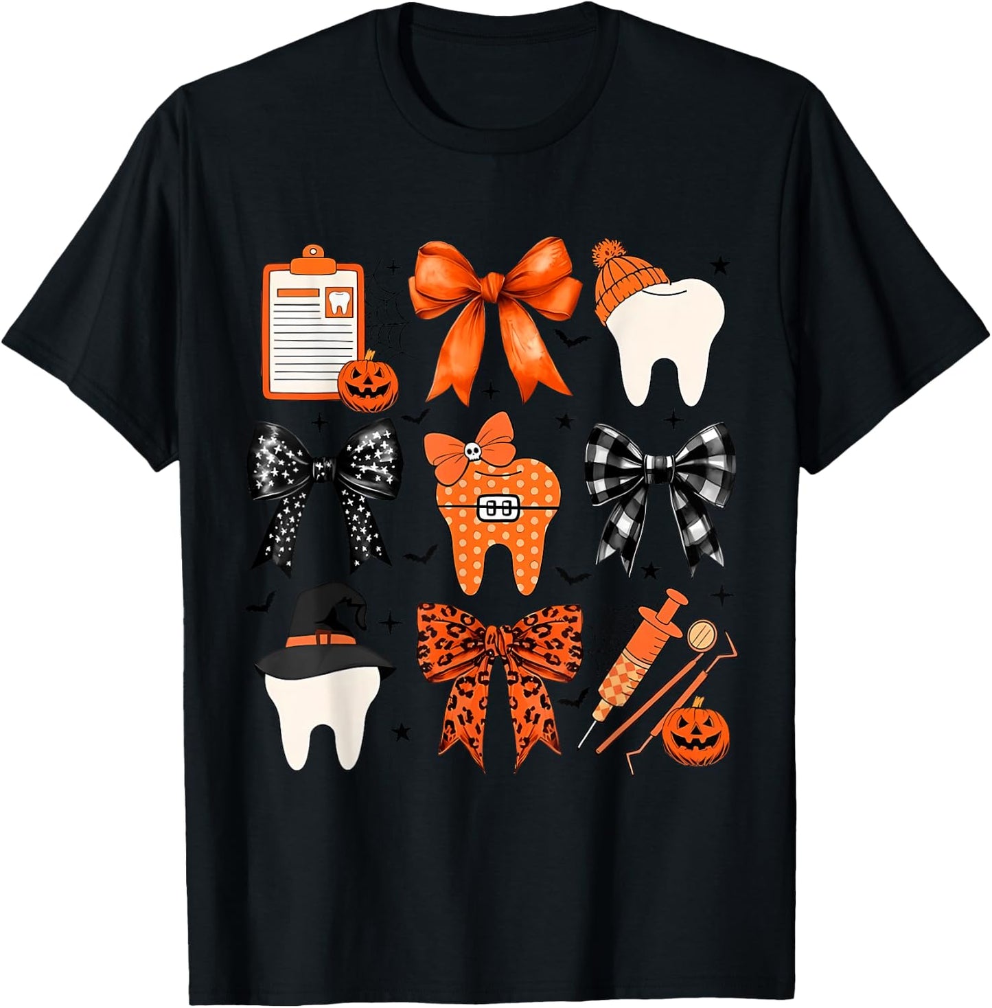 Coquette Halloween Dentist Dental Assistant Teeth Halloween T-Shirt - T-Shirt | Black