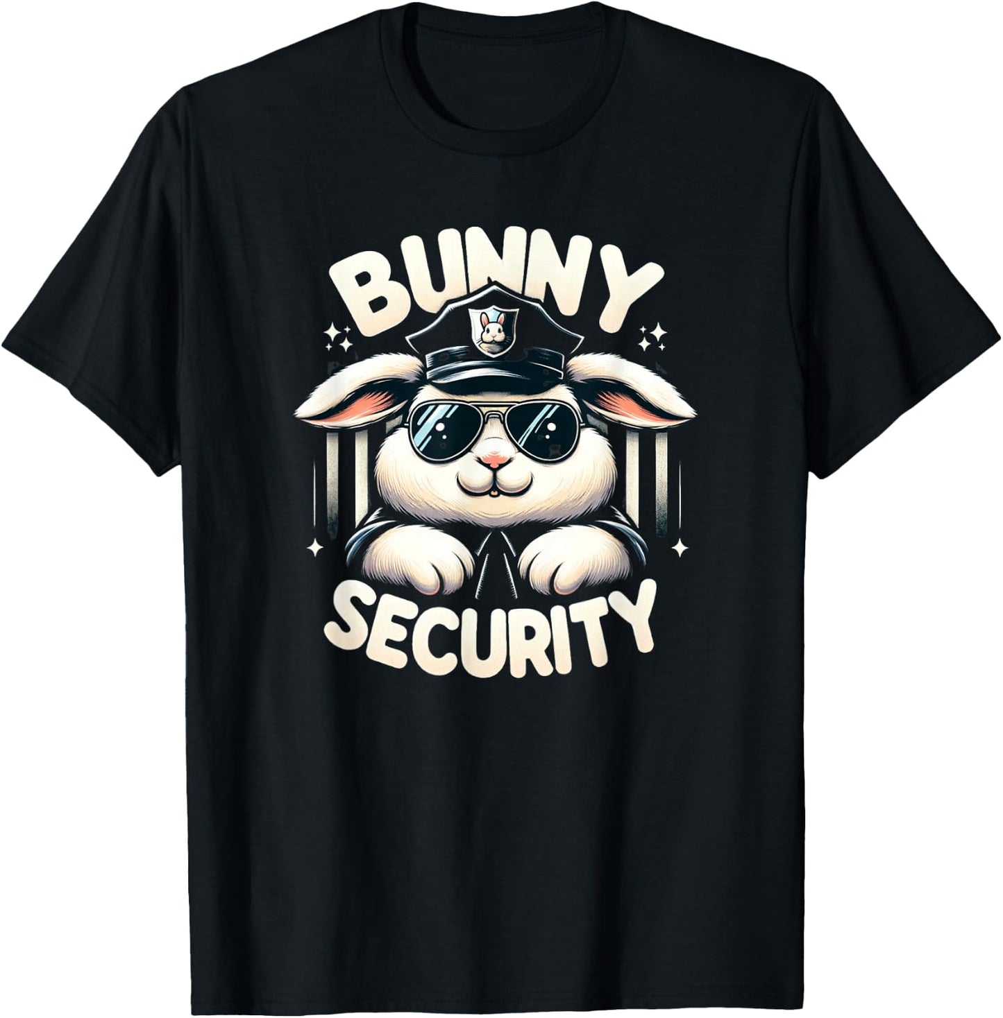 Easter Bunny Security Guard Cute & Funny Egg Hunt T-Shirt - T-Shirt | Black
