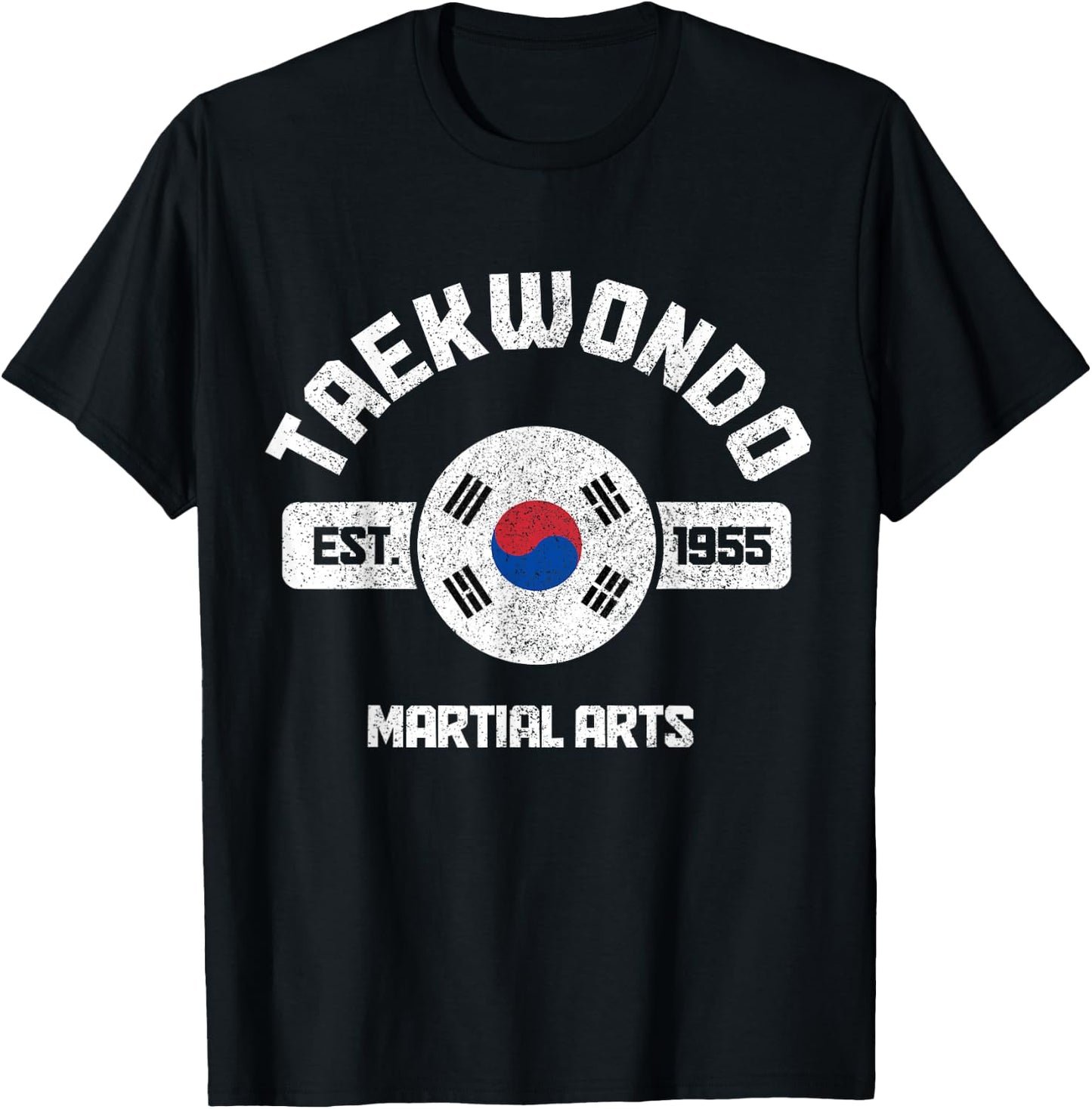 Taekwondo South Korean Flag Martial Arts Fighter T-Shirt - T-Shirt | Black