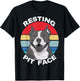 Resting Pit Face Funny Pitbull Lover Pitties Dog Retro T-Shirt - T-Shirt | Black