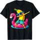 Dabbing Banana Flamingo Float Tropical Beach Hawaiian T-Shirt - T-Shirt | Black