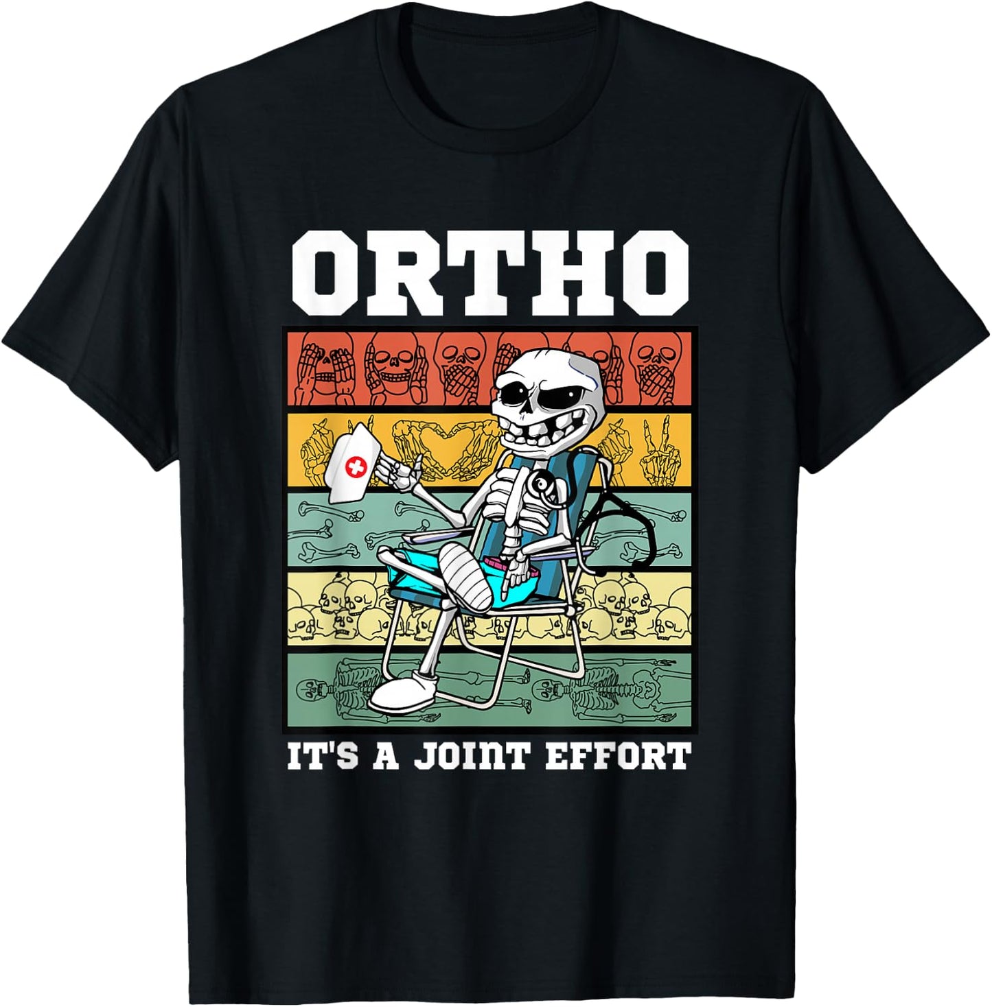 Ortho It's A Joint Effort Bone Humor Orthopedic Nurse Doctor T-Shirt - T-Shirt | Black