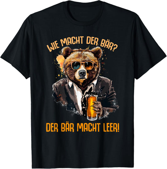 Funny Bear Empty Party Alcohol Malle Saying T-Shirt - T-Shirt | Black