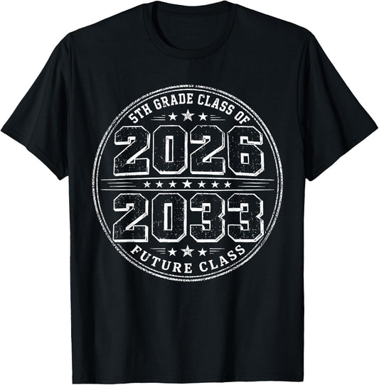 5th Grade Senior Class of 2026 Future Class of 2033 Kids T-Shirt - T-Shirt | Black