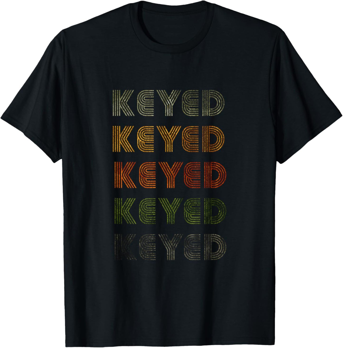 Love Heart Keyed Grunge Vintage Style Black Keyed T-Shirt - T-Shirt | Black