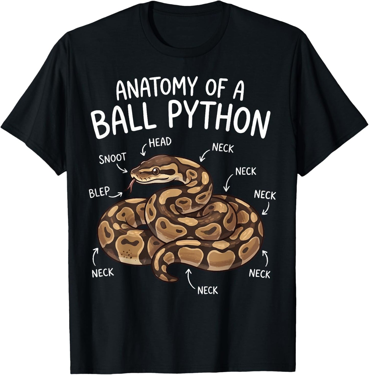 Anatomy of A Ball Python T-Shirt - T-Shirt | Black