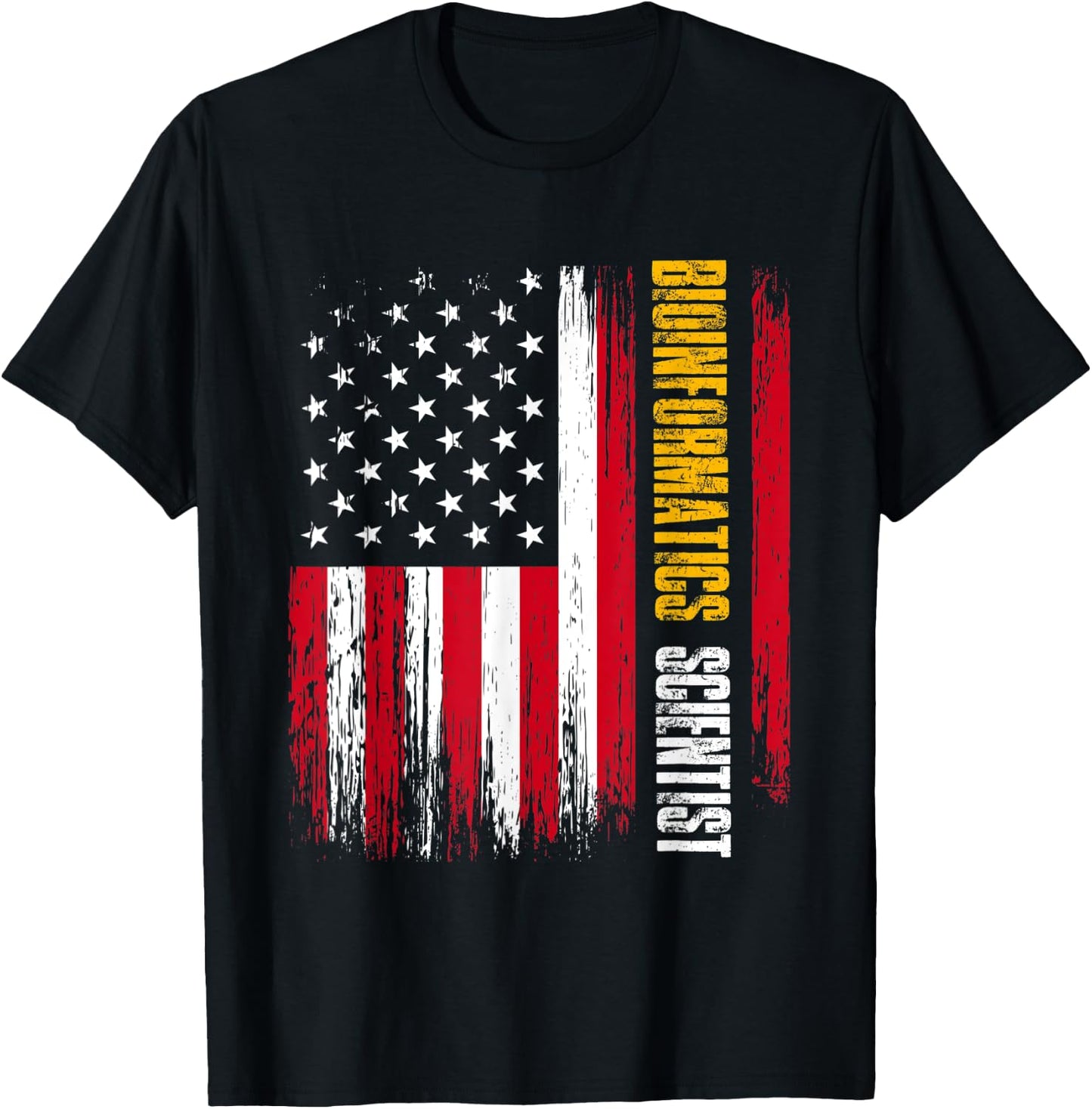 Bioinformatics Scientist USA Flag | Biology | Bioinformatics Women Men T-Shirt - T-Shirt | Black