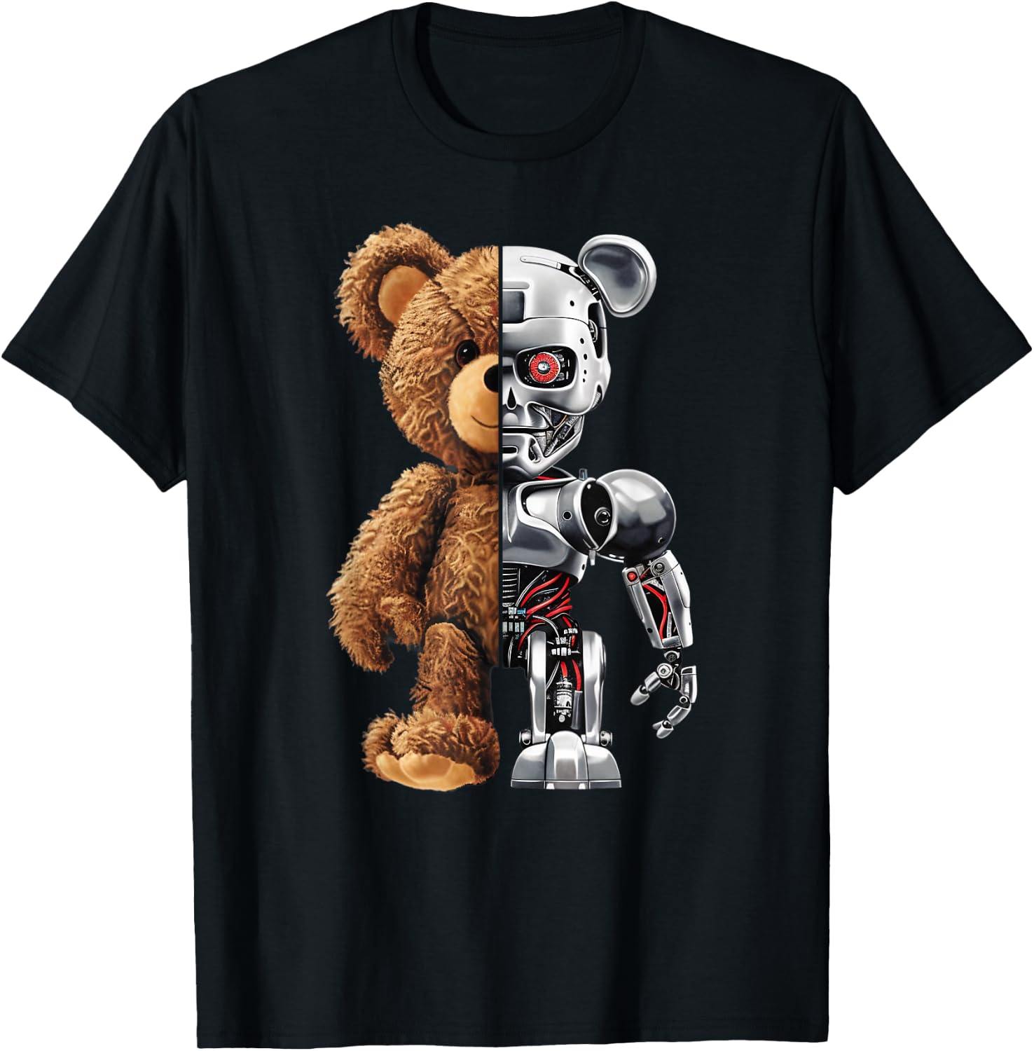Funny Teddy Bear Robot Animal Lover Bear In , Black, S T-Shirt - T-Shirt | Black