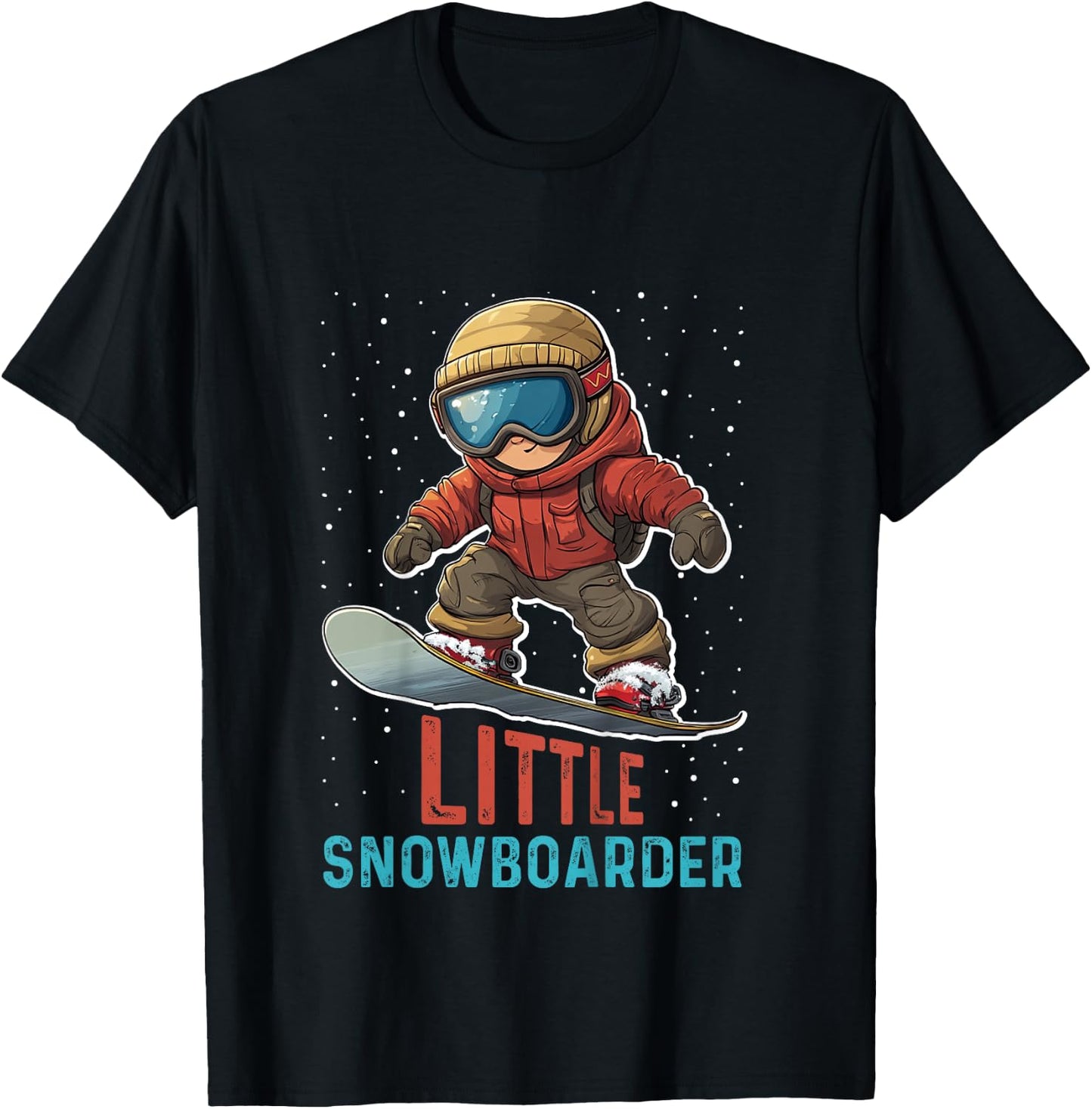 Kids Snowboarding LITTLE SNOWBOARDER Funny Toddlers T-Shirt - T-Shirt | Black