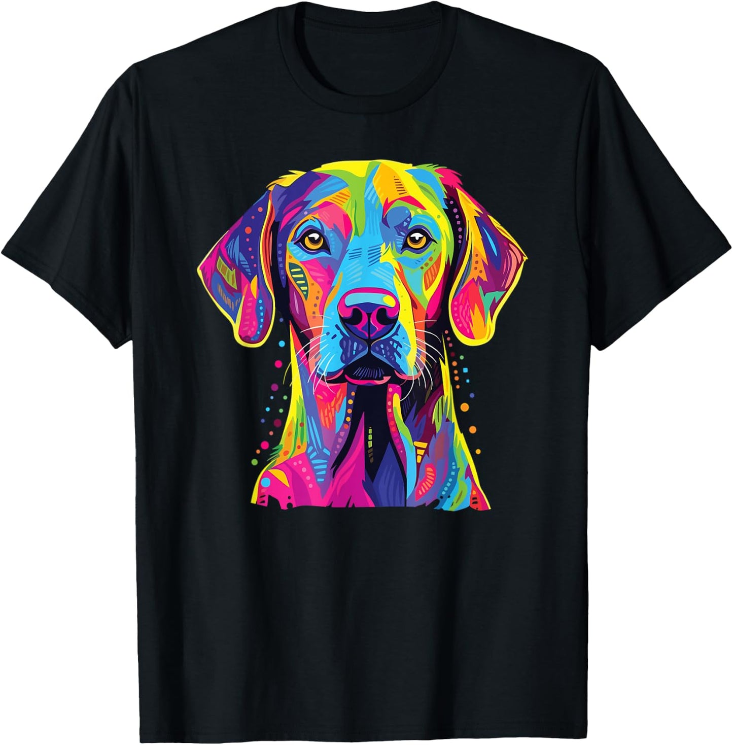 Watercolor Colorful Blue Lacy Dog T-Shirt - T-Shirt | Black