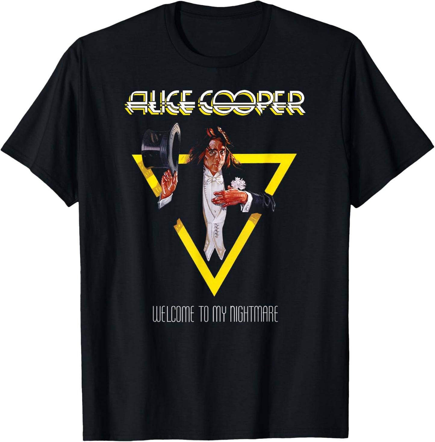 Alice Cooper – Welcome to My Nightmare Yellow Triangle Small T-Shirt - T-Shirt | Black
