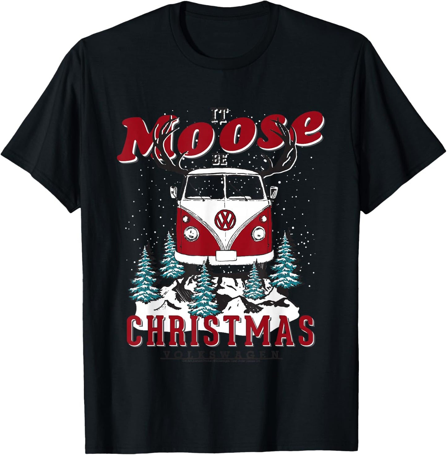Volkswagen It Moose Be Christmas T-Shirt - T-Shirt | Black