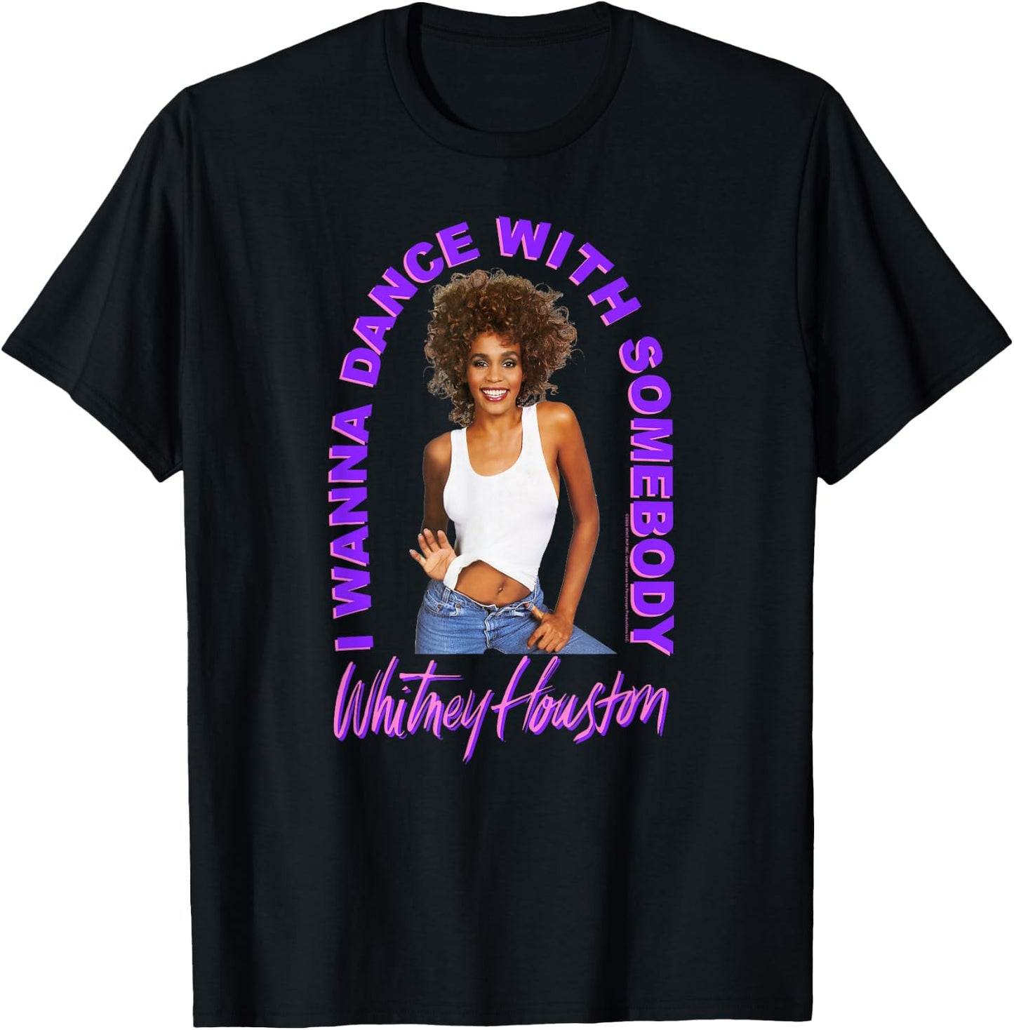 Whitney Houston I Wanna Dance with Somebody Photo T-Shirt - T-Shirt | Black