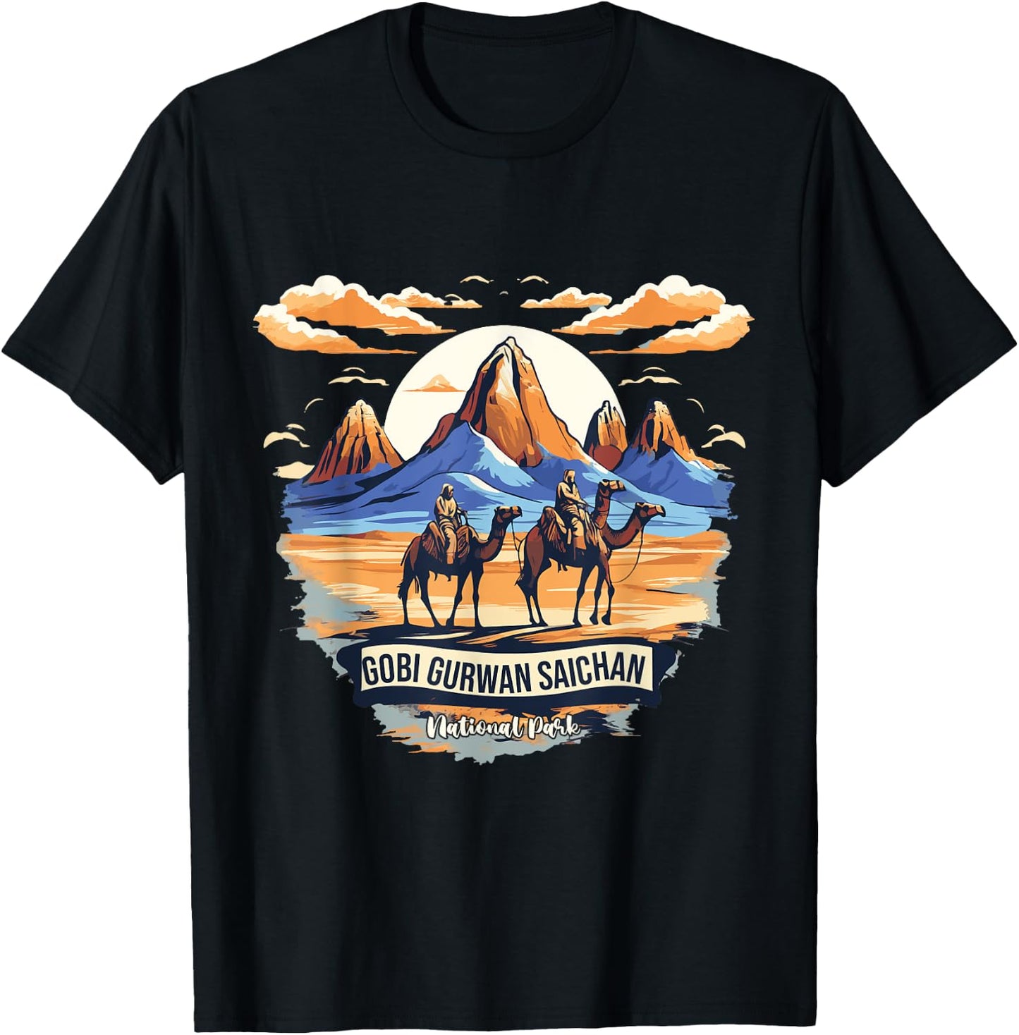 Gobi Gurvansaikhan Mongolia National Park Funny Camel T-Shirt - T-Shirt | Black