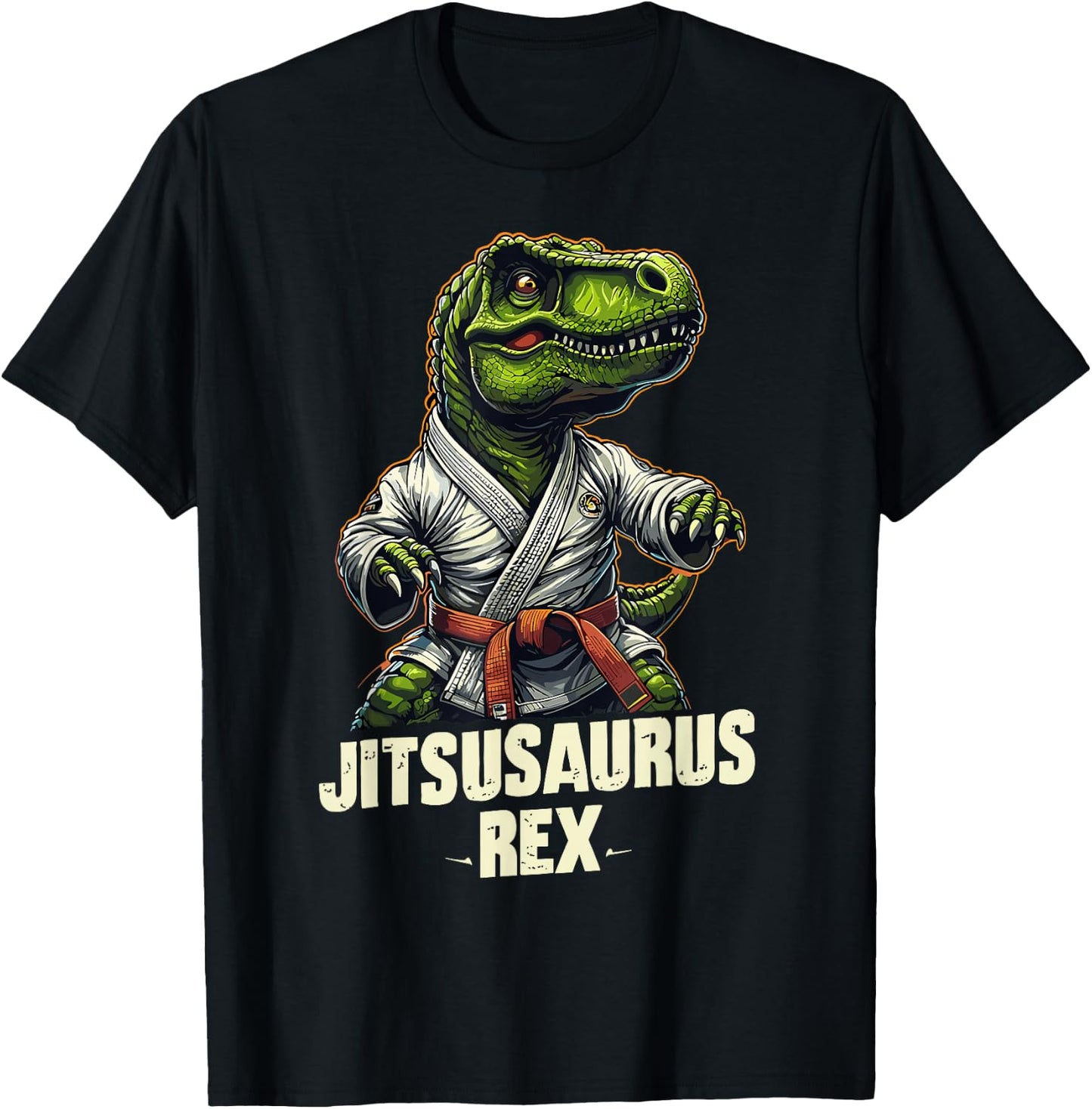 Jiu Jitsu Jitsusaurus Rex Martial Arts T-Rex Funny Dinosaur T-Shirt - T-Shirt | Black
