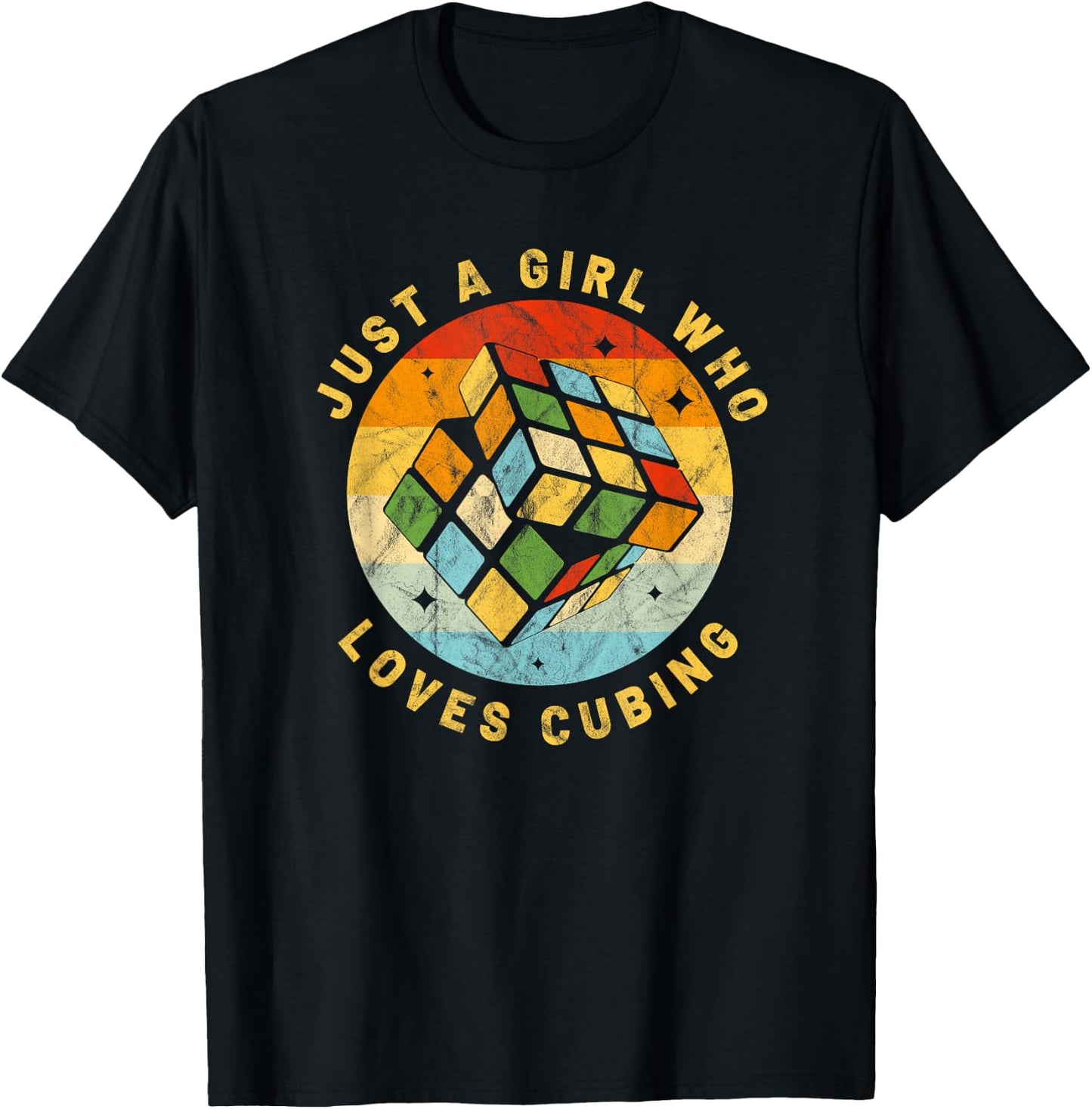Just A Girl Who Loves Speed Cubing Puzzle Cube Youth Math T-Shirt - T-Shirt | Black