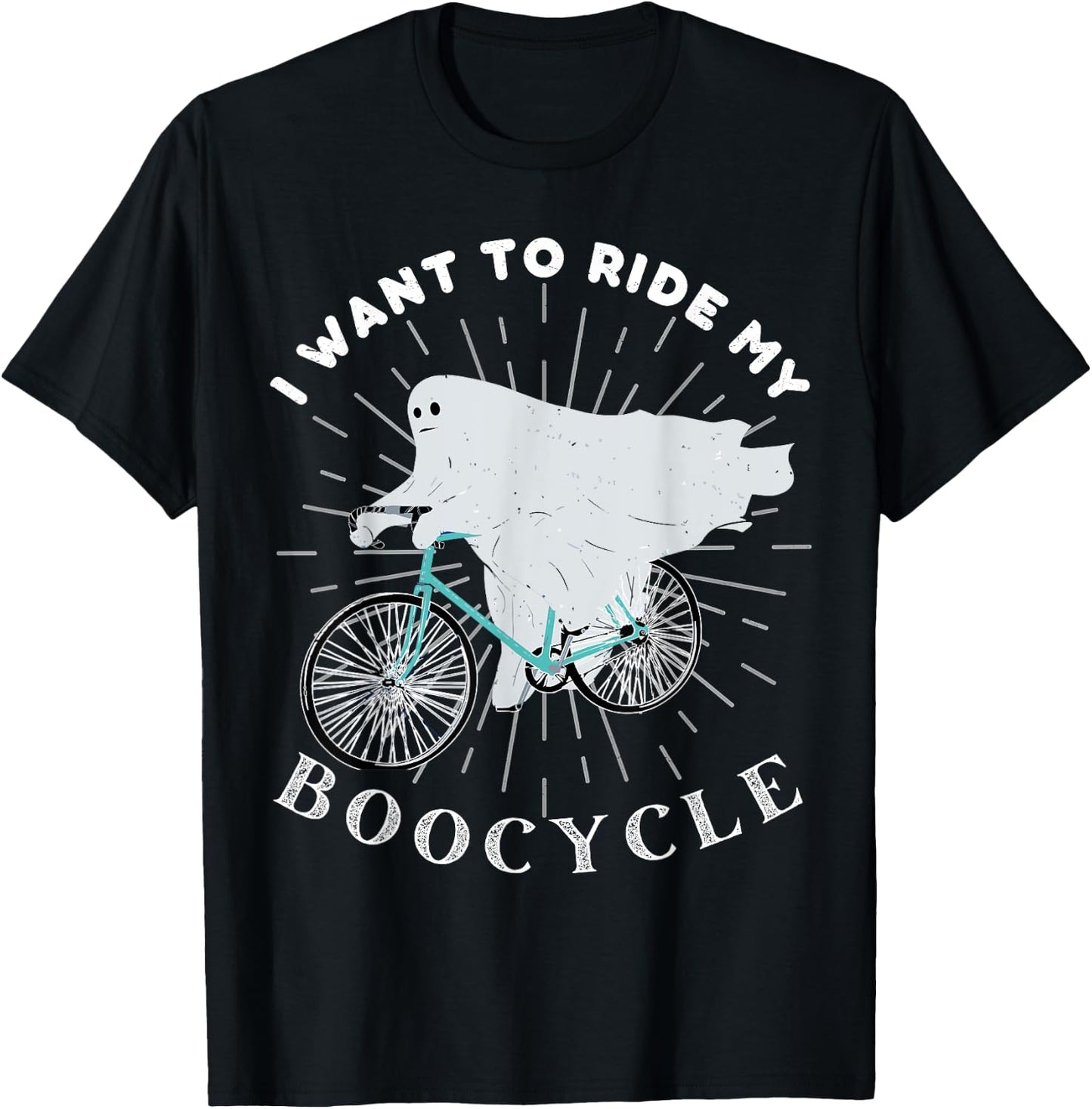 Ghost Cycling Bicycle Bike Funny Boocycle Cycling Halloween T-Shirt - T-Shirt | Black