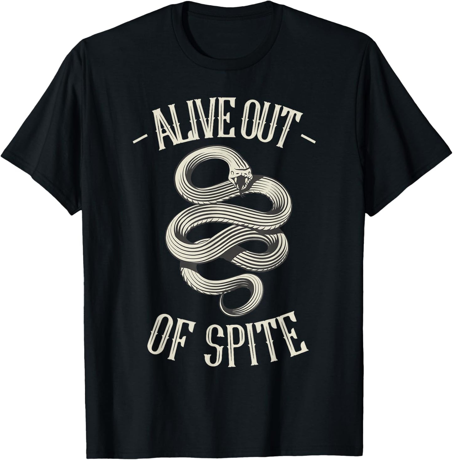 Goth Alive Out Of Spite Snake Occult Witchcraft Aesthetic T-Shirt - T-Shirt | Black