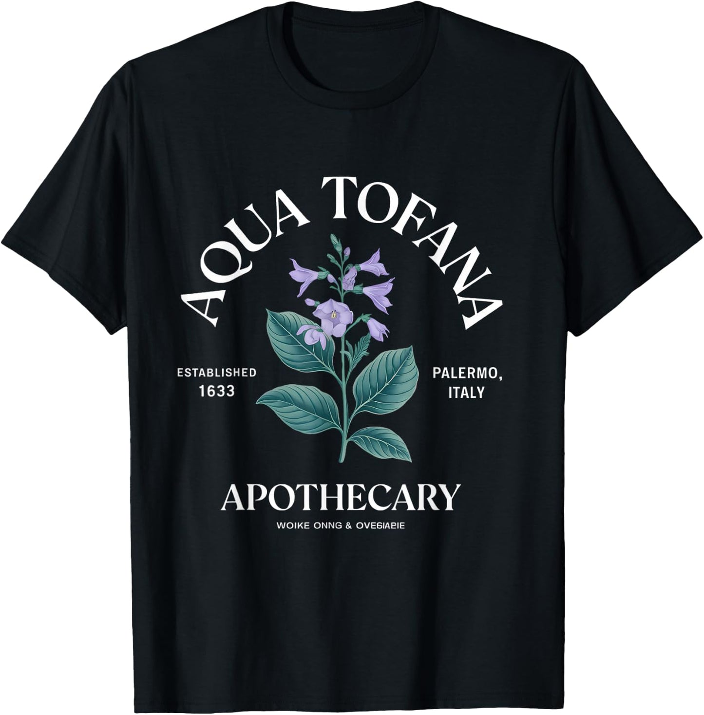 Feminist Aqua Tofana Apothecary Vintage Mystery T-Shirt - T-Shirt | Black