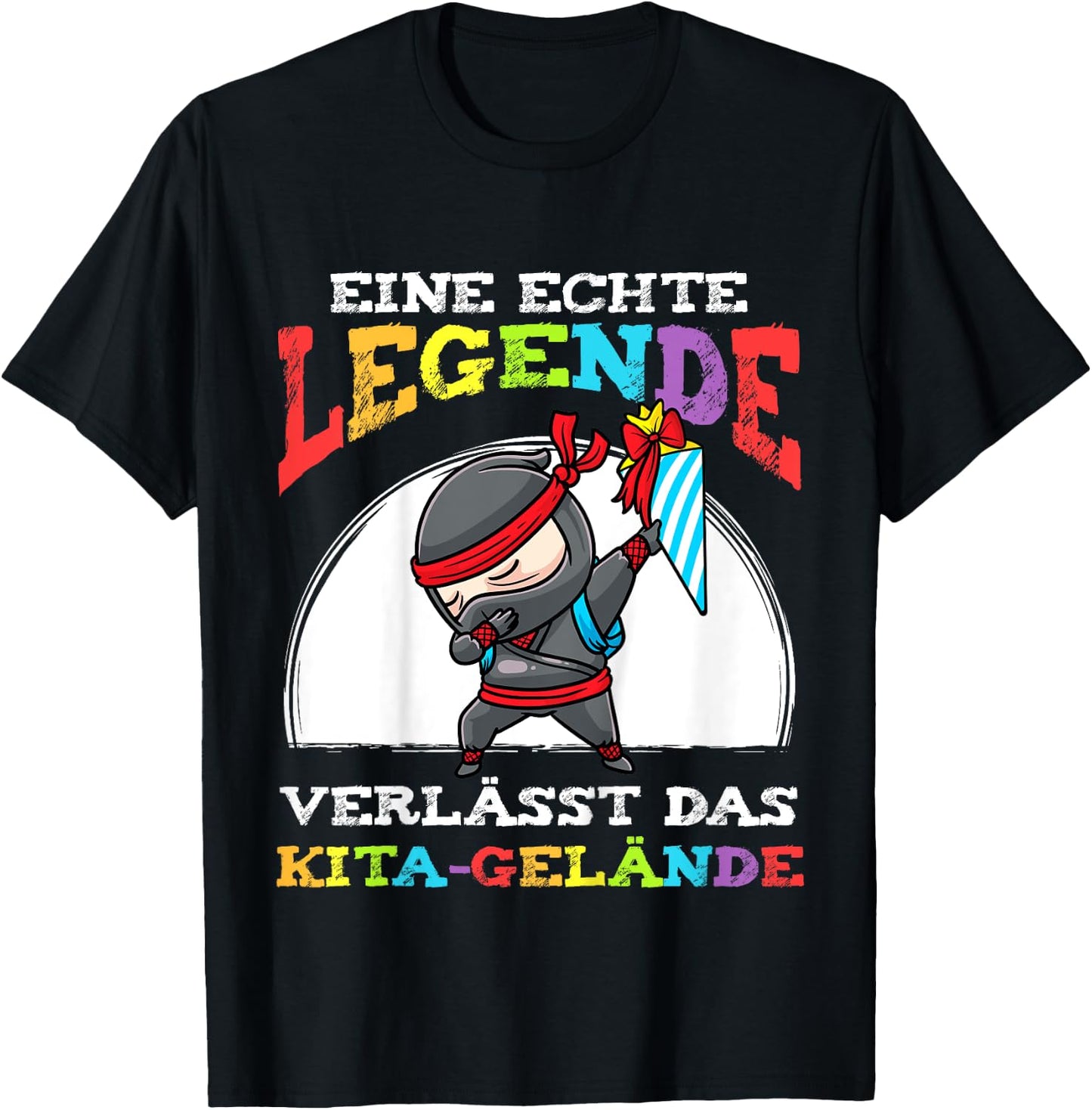 Einschulung Schulkind 2022 Schultüte Ninja Schulanfang T-Shirt - T-Shirt | Black