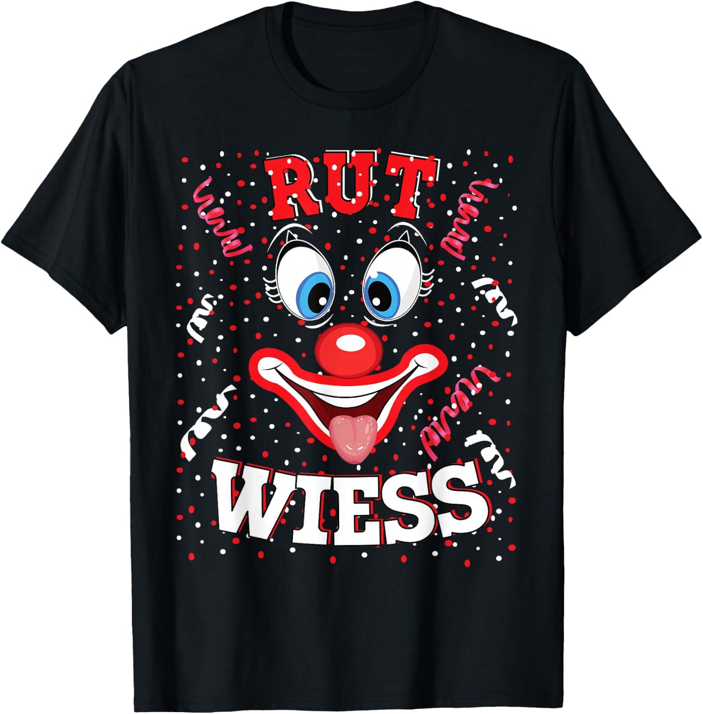 Köln Rut und Wiess Red White Carnival Kölsch Clown , black T-Shirt - T-Shirt | Black