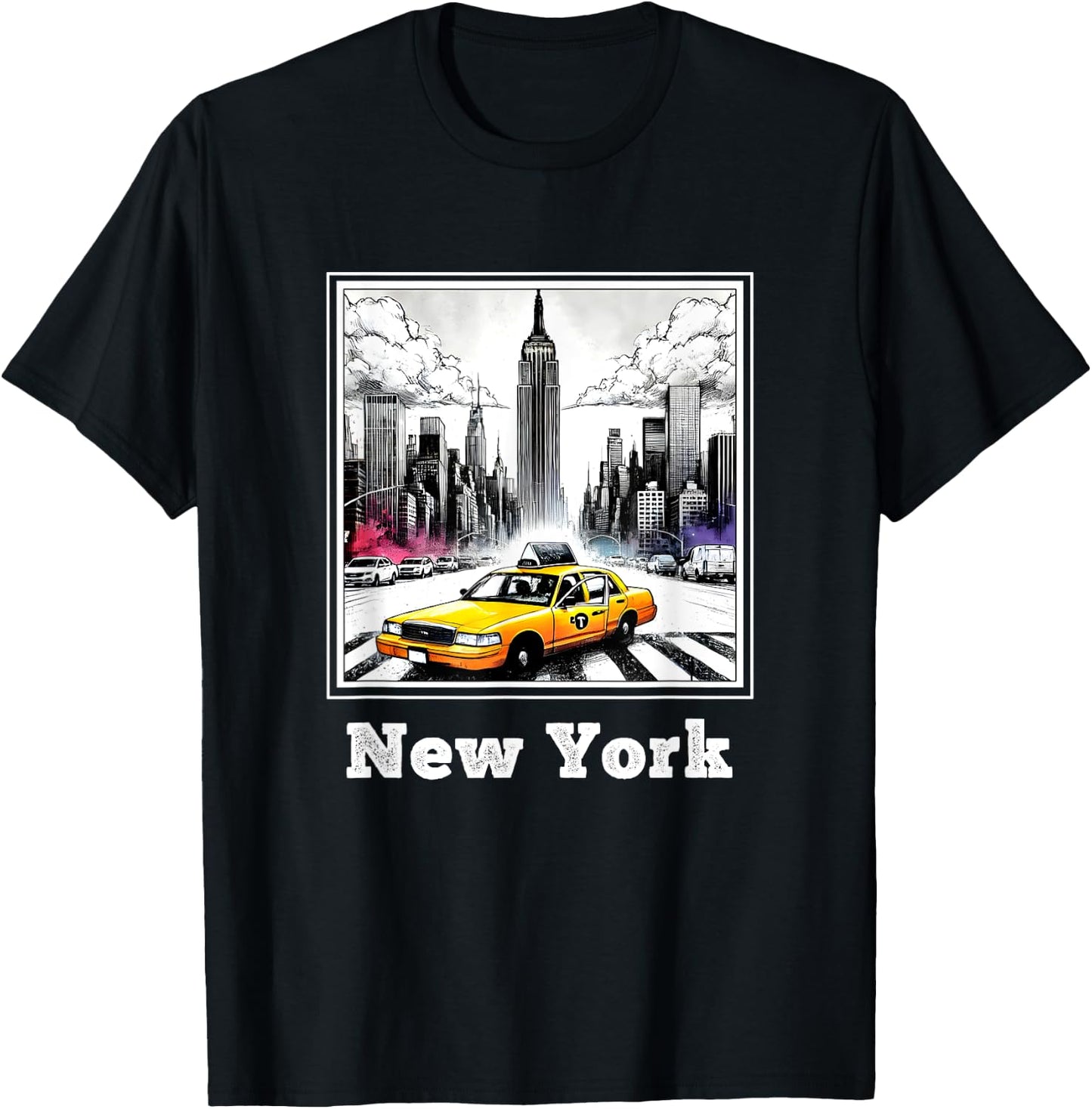 NYC New York Yellow Cab Taxi Gift Souvenir New York Taxi , Black, S T-Shirt - T-Shirt | Black