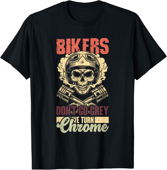 Motorcycle Skull Helmet Gift A Man Biker Biker , Black, S T-Shirt - T-Shirt | Black