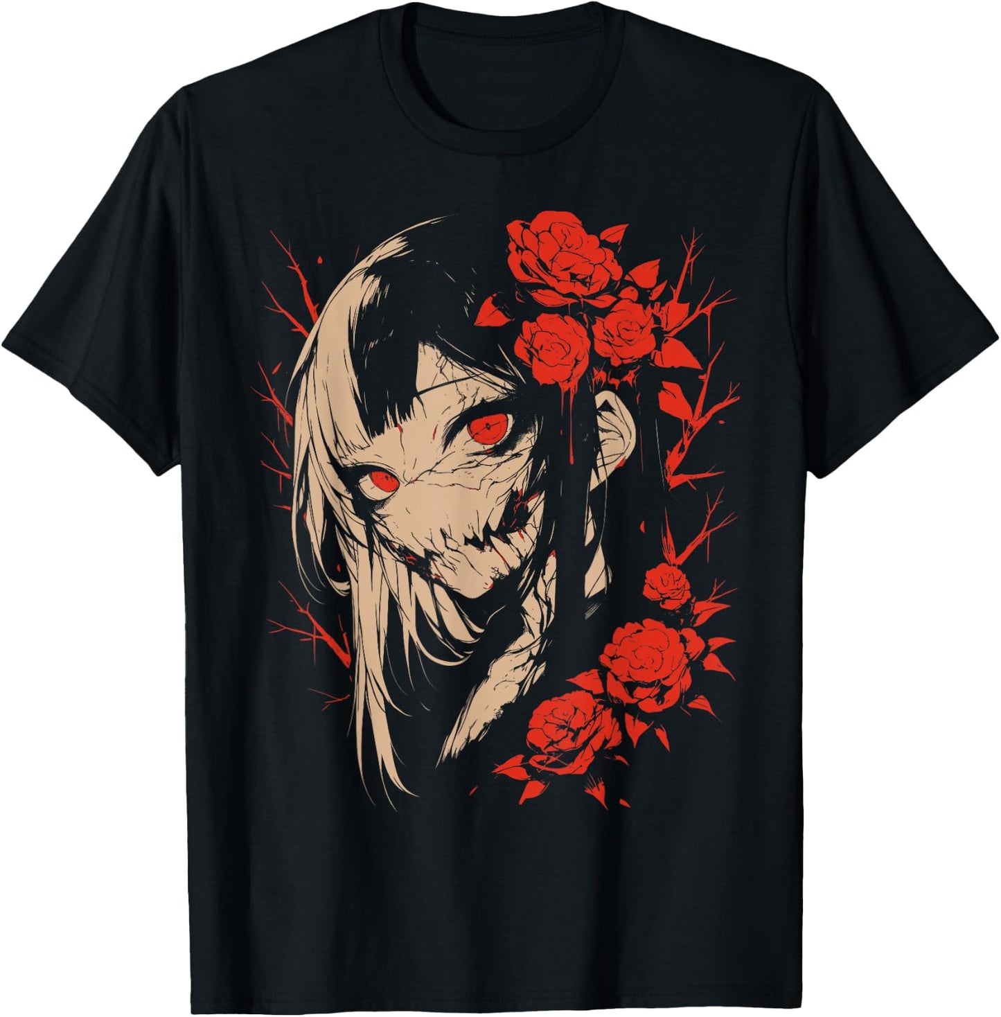 Horror Anime Manga | Japan Japanese Creepy Kawaii Goth T-Shirt - T-Shirt | Black