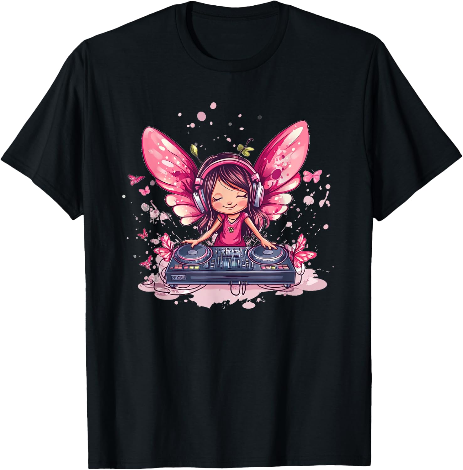 Dreamy Tunes avec costume Fairy DJ Emblem T-Shirt - T-Shirt | Black