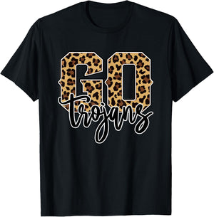 Trojans Go Trojans Leopard Print Graphic T-Shirt - T-Shirt | Black