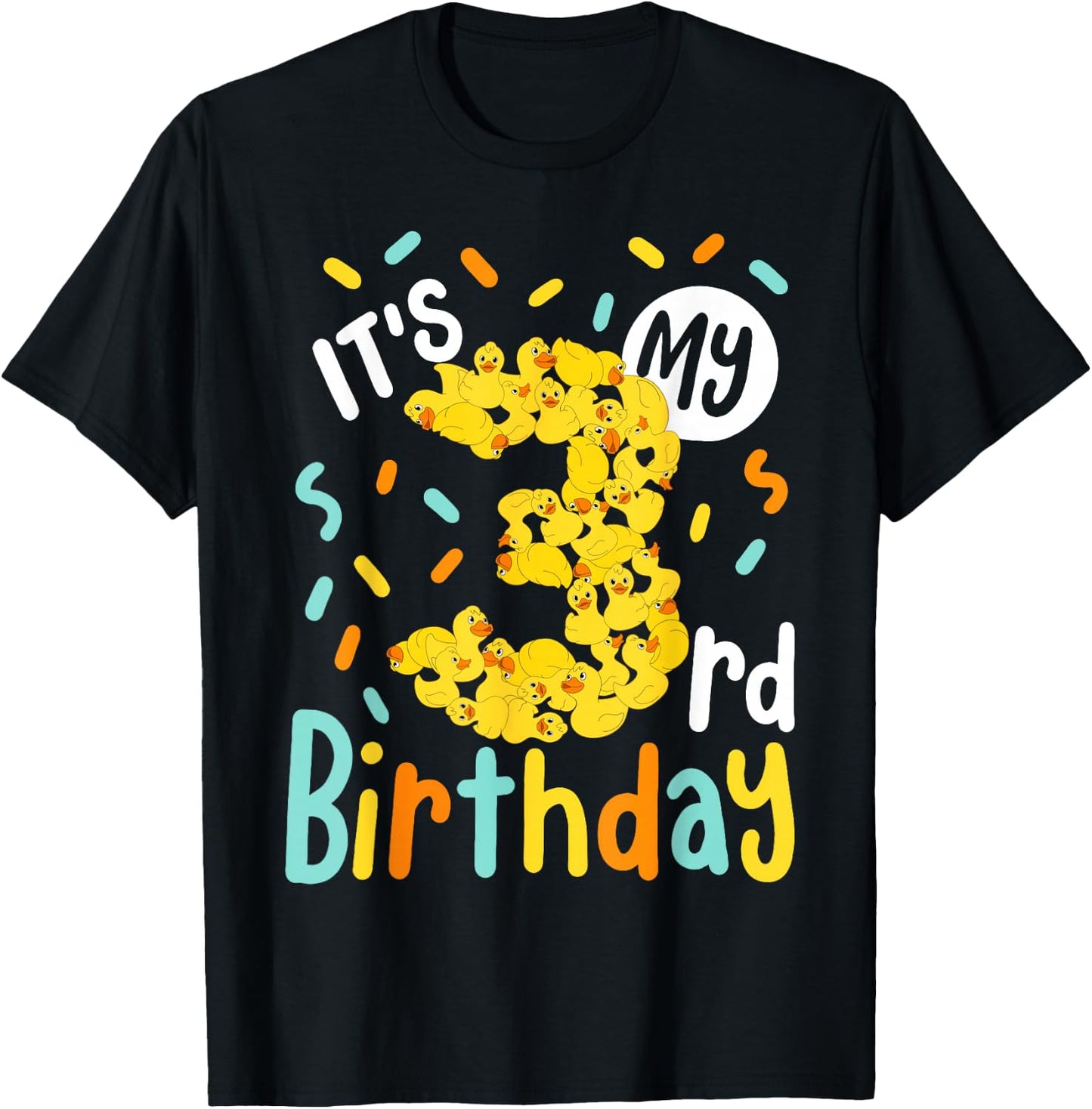 It's My 3rd Birthday Rubber Duck Toddler 3 Year Old Birthday T-Shirt - T-Shirt | Black