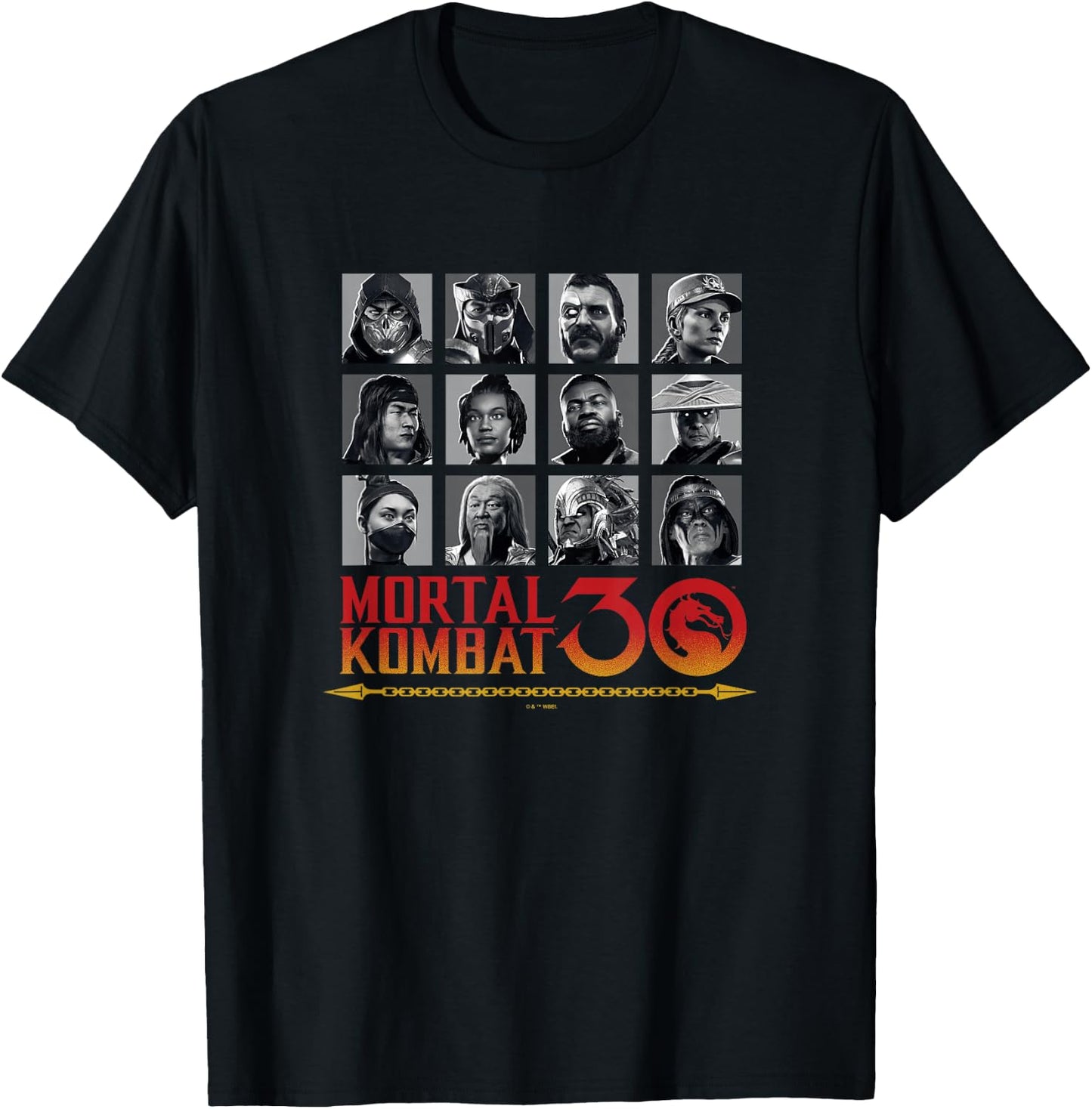 Mortal Kombat Klassic 30 Anniversary Fighters Group Shot T-Shirt - T-Shirt | Black