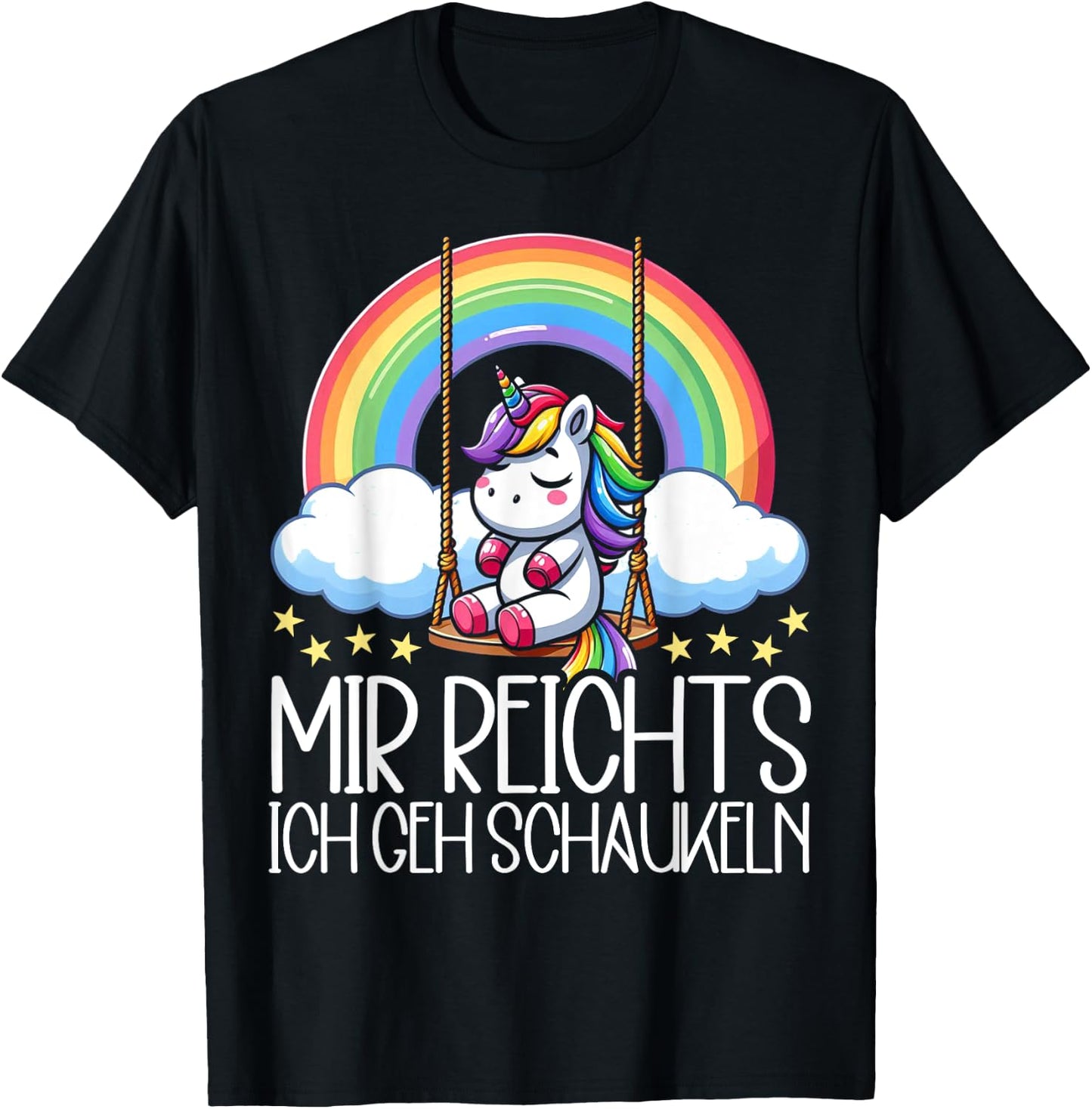 Mir Reichts Ich Geh Schaukeln Funny Unicorn Partner Look , black T-Shirt - T-Shirt | Black
