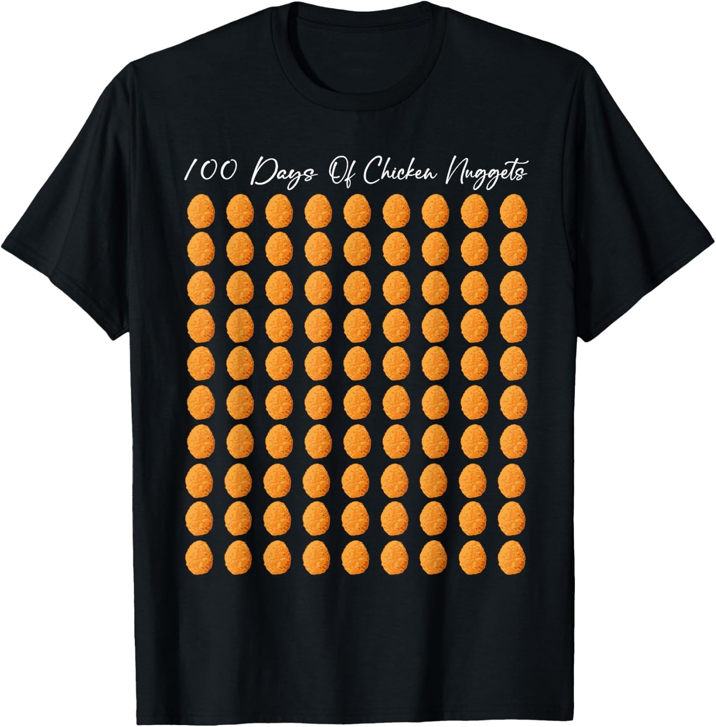 100th Day of School Teacher 100 Days of Chicken Nuggets 2024 T-Shirt - T-Shirt | Black
