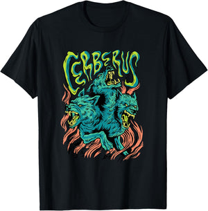 Cerberus - Creepy Three-Headed Dog Greek Mythology Lover T-Shirt - T-Shirt | Black