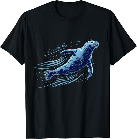 Seal Ocean Sea Animal Sea Ocean Seal Lover Marine Mammal T-Shirt - T-Shirt | Black