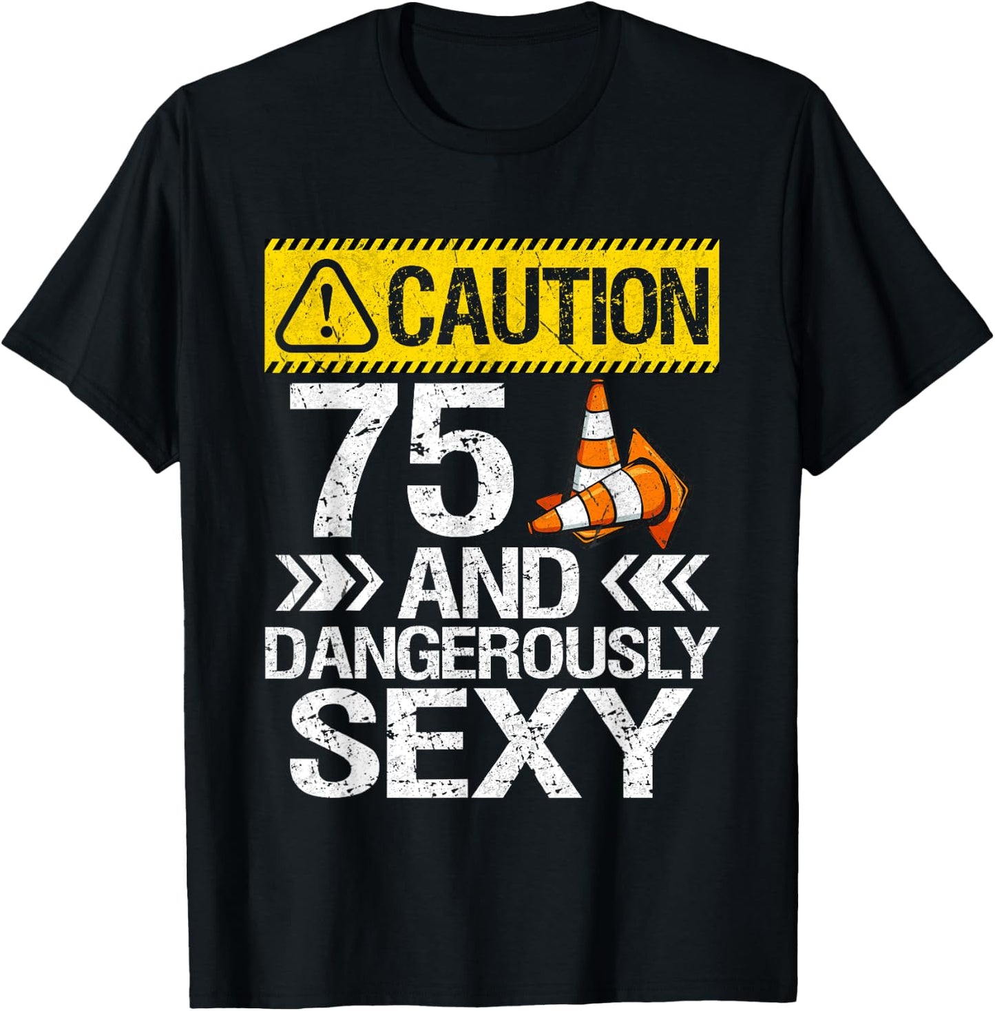 75 And Dangerously Sexy 75th Birthday 75 Years Old Gifts T-Shirt - T-Shirt | Black