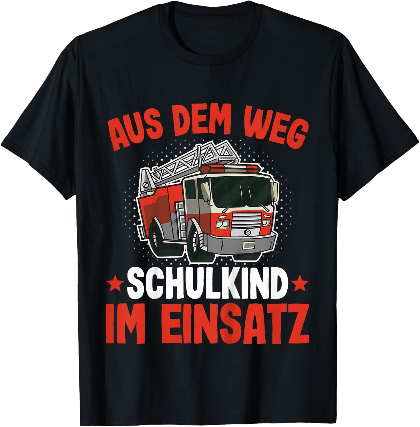 Kinder Schulanfang Feuerwehr | Einschulung Feuerwehr T-Shirt - T-Shirt | Black