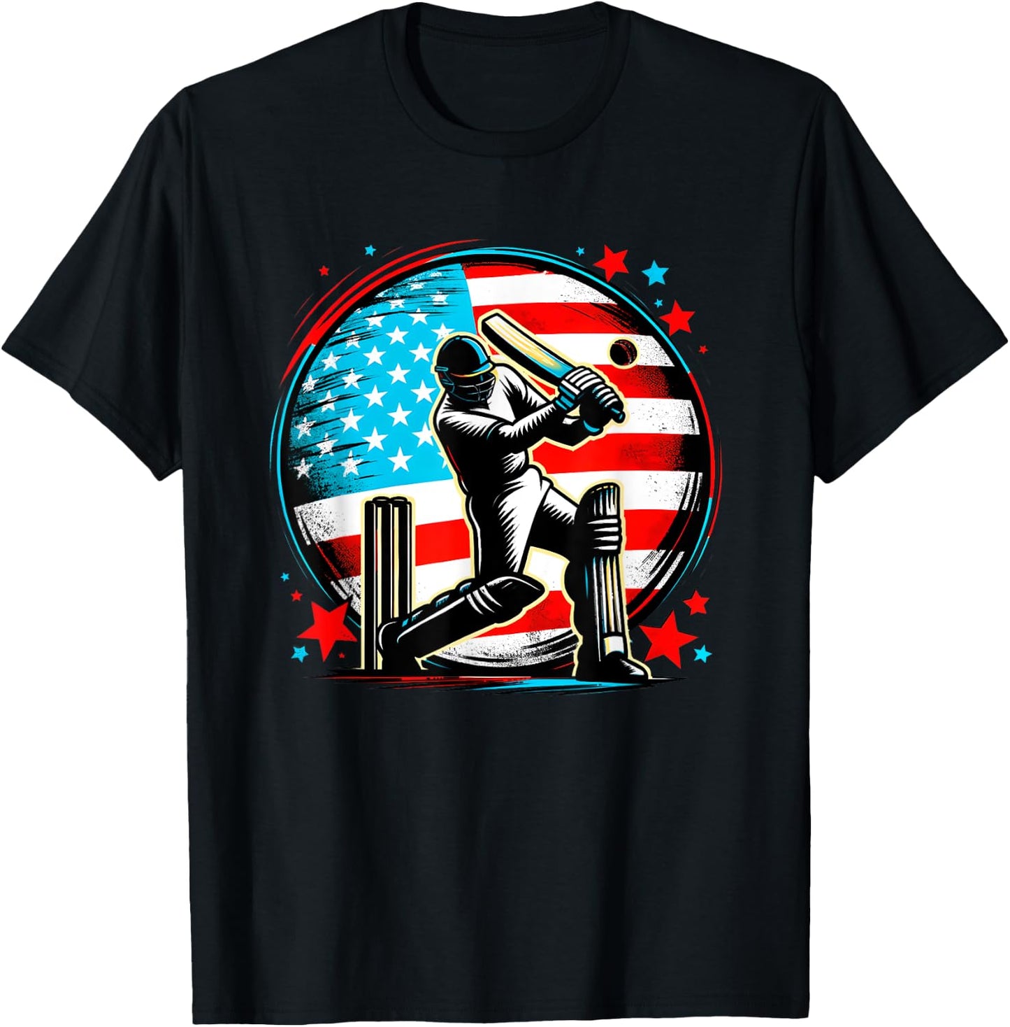 USA Cricket Jersey USA Cricket Team Lover Supporter America T-Shirt - T-Shirt | Black