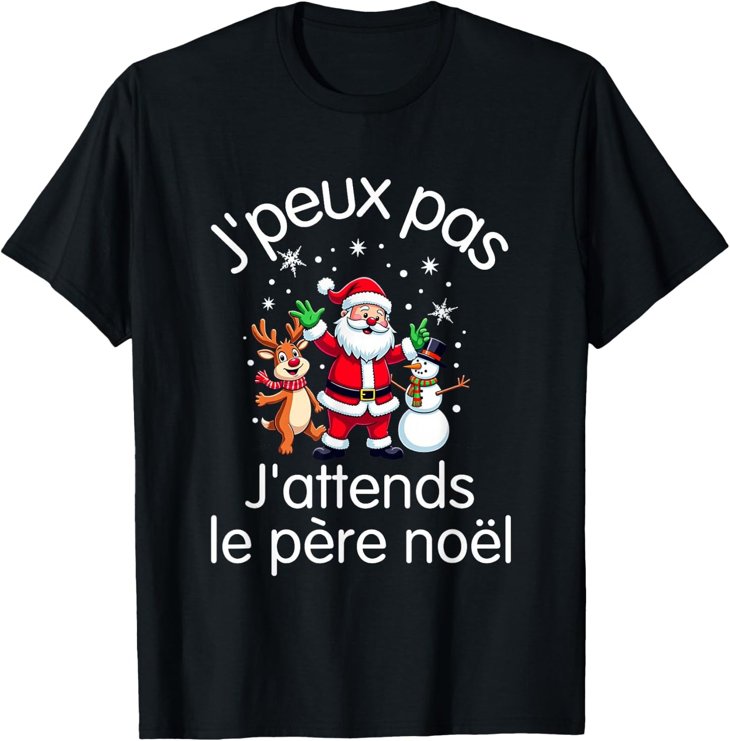 J'peux pas J'attends Le Père Noël sweater , Black, S T-Shirt - T-Shirt | Black