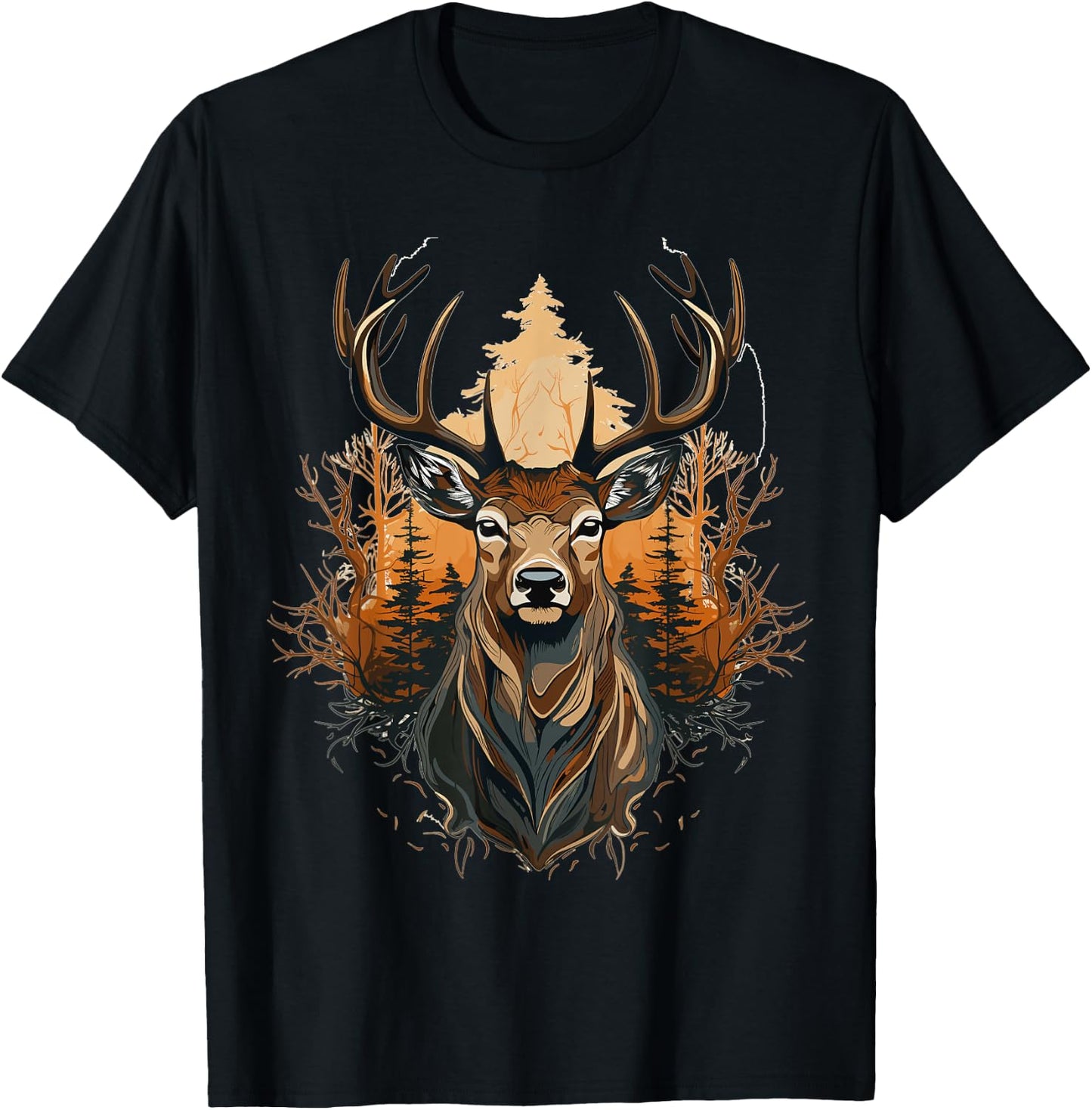 Deer, Wild Suede, Hunter , Black, S T-Shirt - T-Shirt | Black