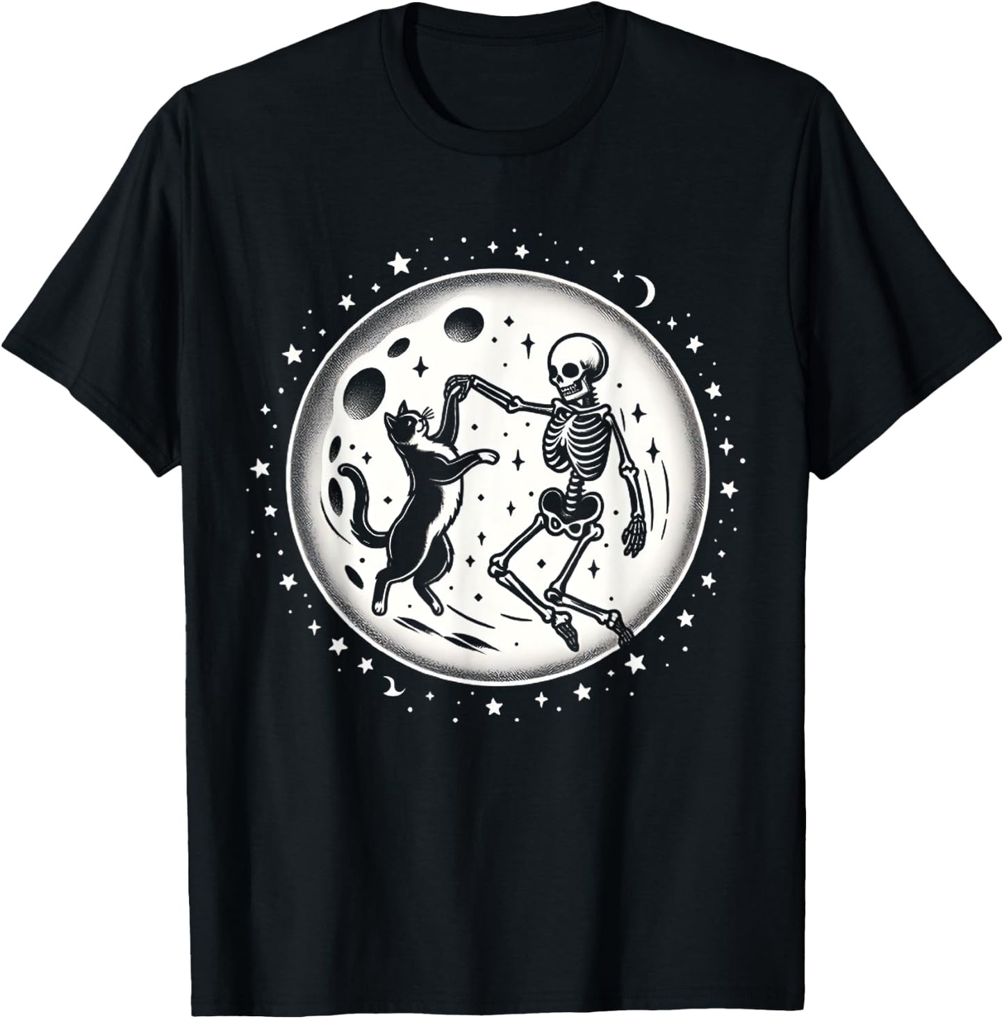 Cat Skeleton Cute Cat Halloween Costumes Cat Skull Women Kid T-Shirt - T-Shirt | Black