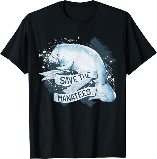 Save The Manatees I Manatee Appreciation Day I Manatee T-Shirt - T-Shirt | Black